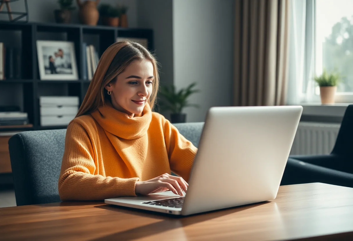 Ders çalışırken laptop ve not defteri kullanan üniversite öğrencisi